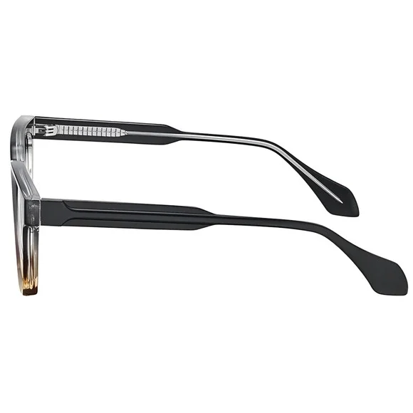 Stylish Black Amber Acetate Square Sunglasses Polarized Grey Lenses UV400 - Picture 4 of 5